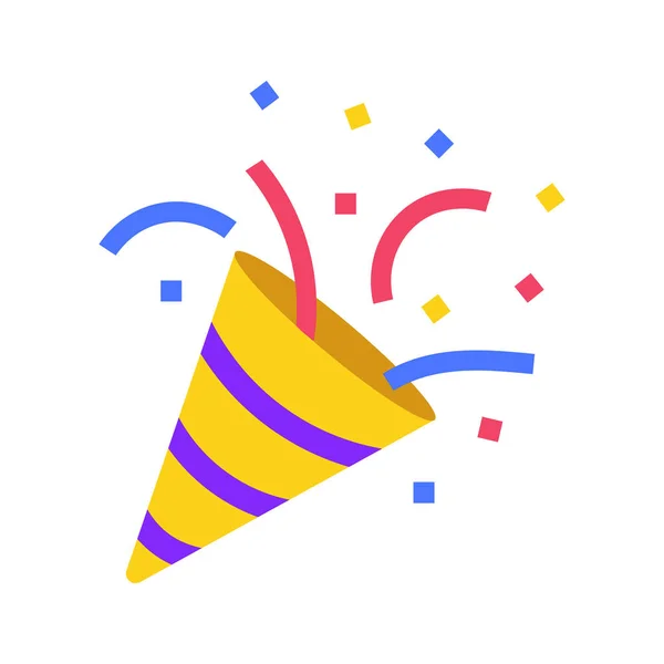 Icona Emoji Partito Coriandoli Clubhouse Social Network Buon Compleanno Cracker — Vettoriale Stock