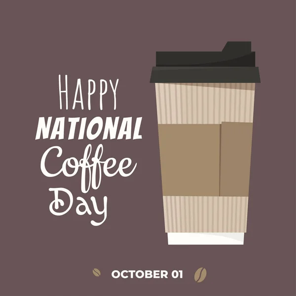 Manifesto Della Giornata Internazionale Del Caffè Con Coffee Cup Illustrazione — Vettoriale Stock