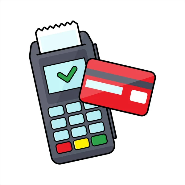 Kaartbetaalpictogram Bankterminal Voor Kaartbetaling — Stockvector