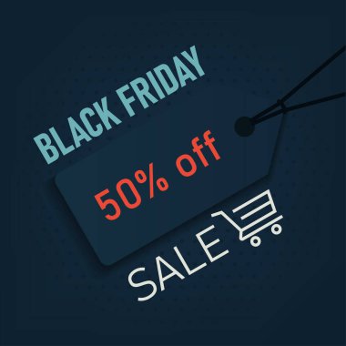 Moda etiketli Kara Cuma afişi. Vektör illüstrasyonu