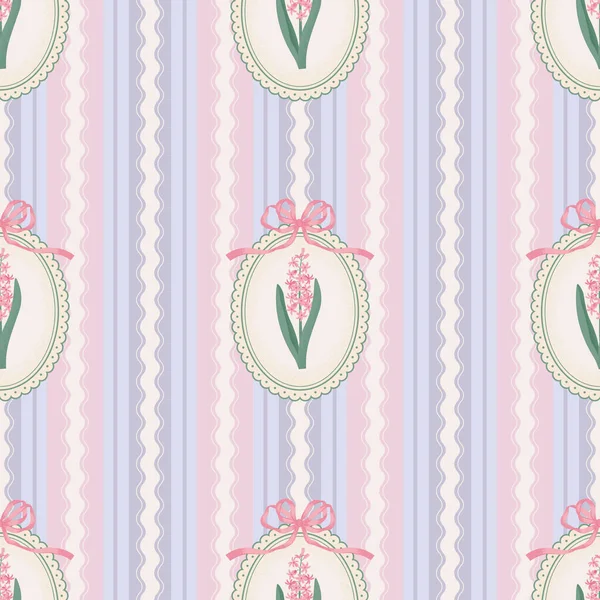 Çerçevesinde sümbül desenli çiçek deseni. Kumaş, duvar kağıdı veya ambalaj kağıdı için klasik Rustik Tasarım.