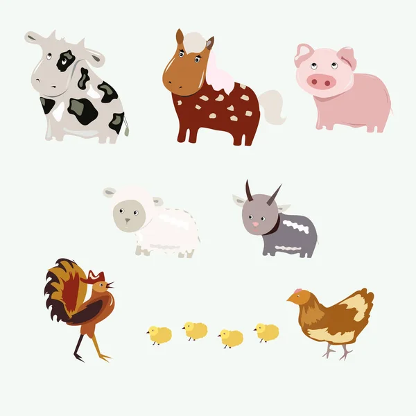 Mascotas Aves Por Separado Sobre Fondo Blanco — Vector de stock