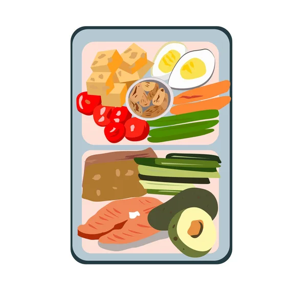 Snack Protein Und Ballaststoffe Mit Kohlenhydraten — Stockvektor