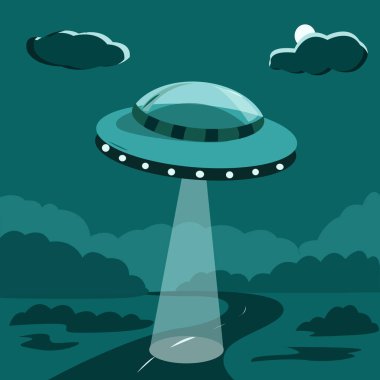 Yama plakası gece ay ışığında orman yolunu aydınlatıyor.