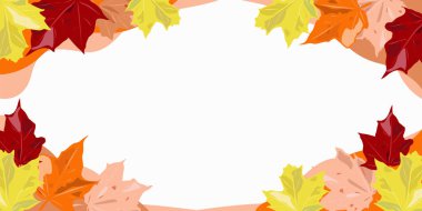 Sonbahar akçaağaç yaprakları ile arka plan turuncu ve sarı, beyaz arka plan reklam için