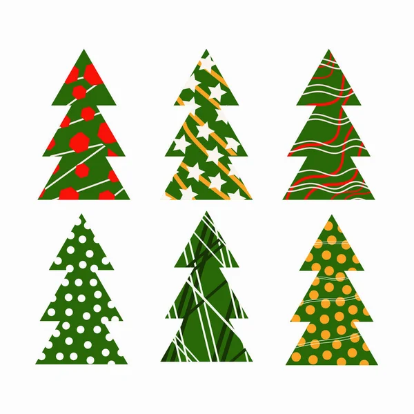 Abstract Christmas Trees Bright Festive — Stock Vector