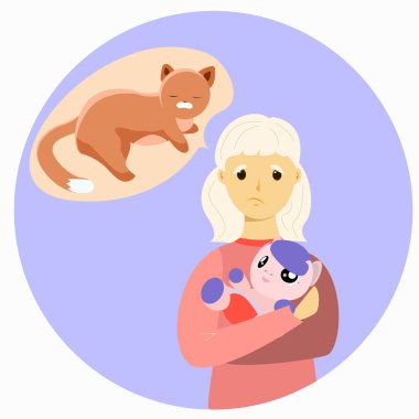 Kıza bir oyuncak bebek verildi ve gerçekten bir kedi istedi.