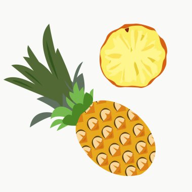 Bütün ananas ve kesilmiş