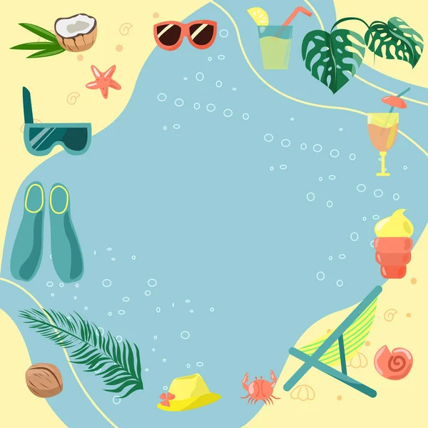 Plaj tatili teması üzerine pankart ya da arka plan