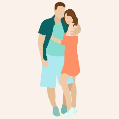 Bir erkek ve bir kadın ayağa kalkar ve kucaklaşır