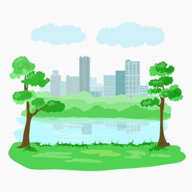 Şehir parkında gölet