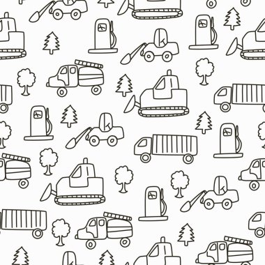 Çocuklar için oyuncak arabaların kusursuz deseni