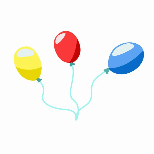 Ballons Rouge Jaune Bleu — Image vectorielle