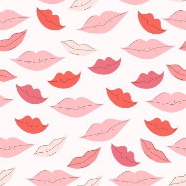 Dudakları farklı renklerde kusursuz desen.