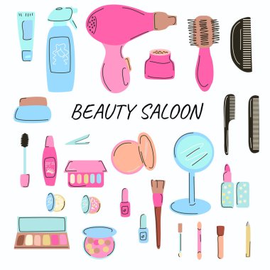 Kuaförler ve kuaförler için elementler.