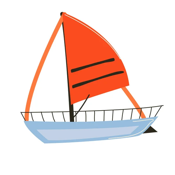 Яхта Парусами Белом Фоне — стоковый вектор