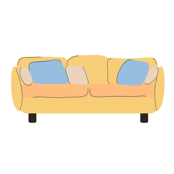 Das Sofa für das Wohnzimmer ist gelb. — Stockvektor