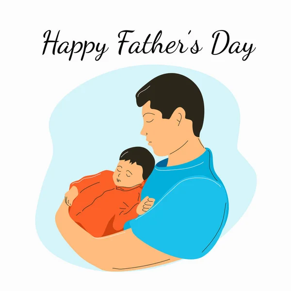 The father is sleeping with a child in his arms. — Stock Photo, Image