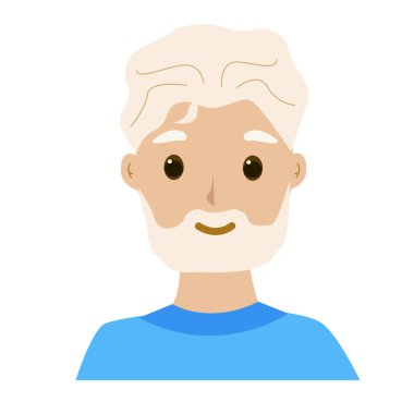 Sakallı ve gri saçlı yaşlı bir adam..