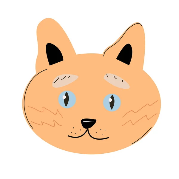 Bozal Gato Con Ojos Azules Ilustración Para Niños — Vector de stock