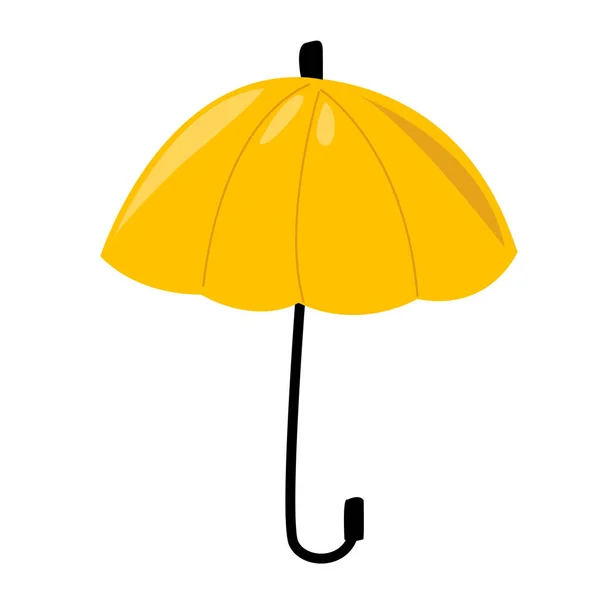 Bright Open Yellow Umbrella White Background — Stock Vector