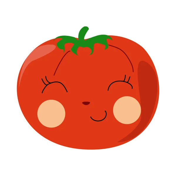 Tomate Souriante Aux Yeux — Image vectorielle