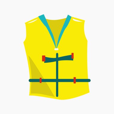 Suyun güvenliği için sarı can yeleği. Beyaz arkaplandaki izole öge.