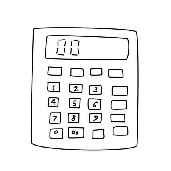 A calculator for calculations in the doodle style. — 图库矢量图片