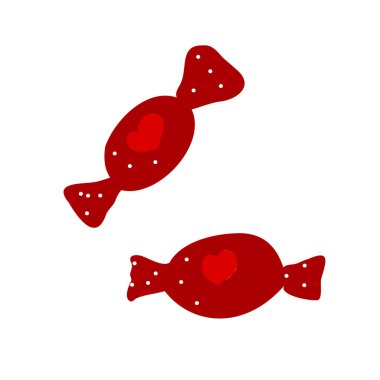 Kalpli kırmızı bir ambalajda tatlılar.