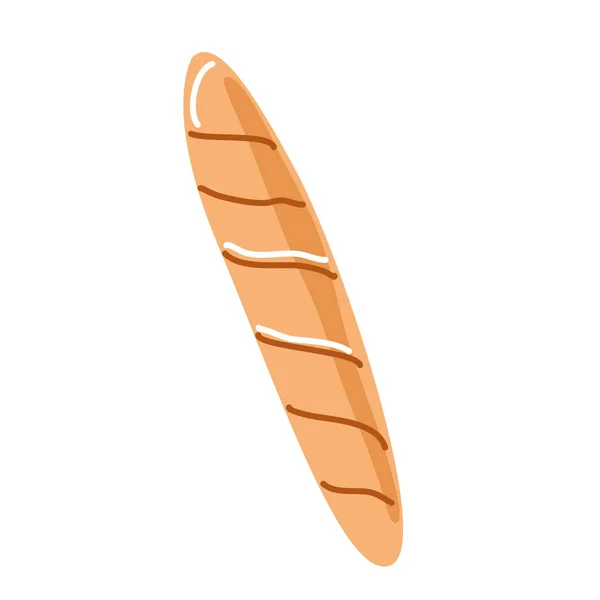 Baguette Produits Pain Sur Fond Blanc — Image vectorielle