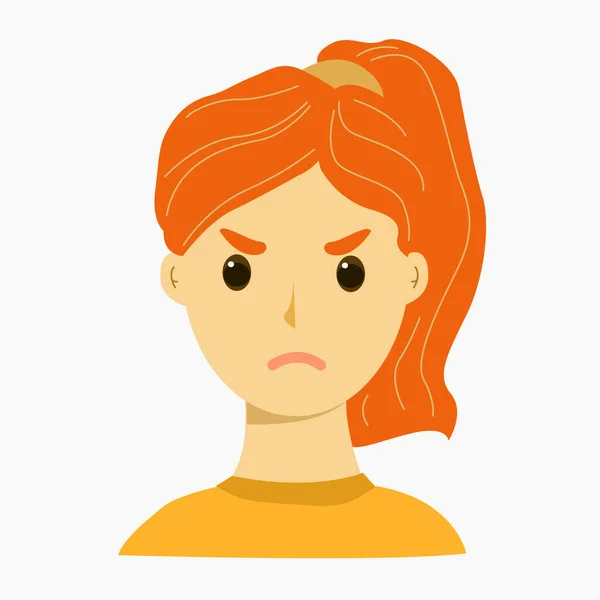 Woman Angry Expression Her Face — Stock Vector