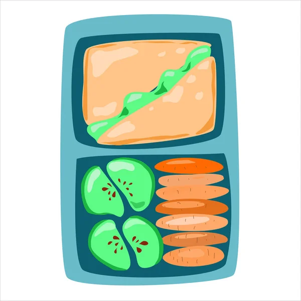 Snack Oder Mittagessen Karton — Stockvektor
