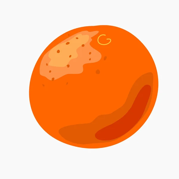 Arancio Maturo Frutta Arancio Isolato Sfondo Bianco — Vettoriale Stock