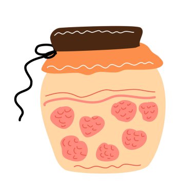 Bir kavanoz çilek reçeli.