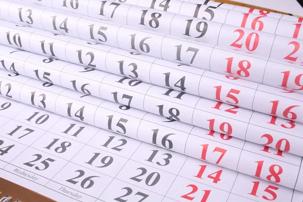 Calendario simple europeo 2015 año — Foto de Stock