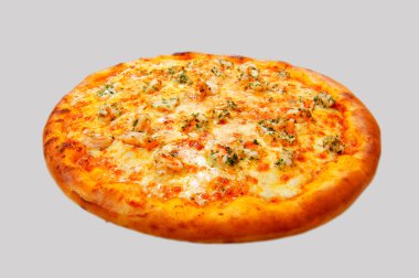 Retrato de sonrientes operador chica del call centerPizza quattro fromaggi ahşap oyun tahtası