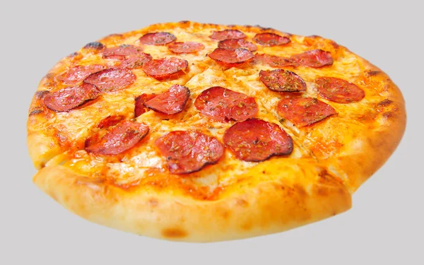 Колаж різної піци ізольовано на білому — стокове фото