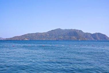 Ege Denizi ve rocky Dağları görünümünü. Marmaris. Türkiye