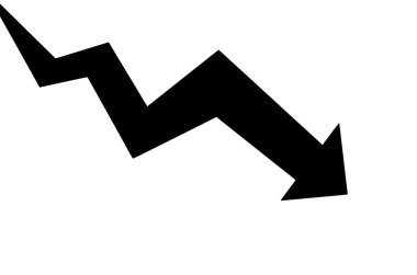 Beyaz arkaplanda siyah ok düz simgesi.