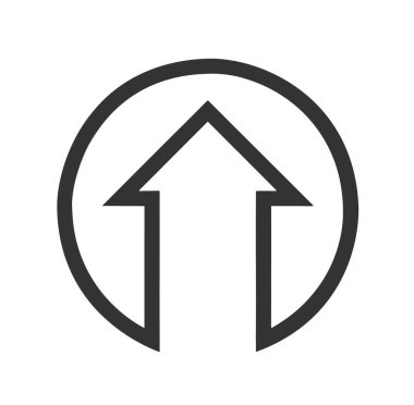 Beyaz arkaplanda siyah ok düz simgesi.