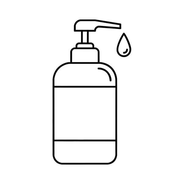 Black Flat Antiseptic Sanitizer Icon White Background — Stock Photo, Image