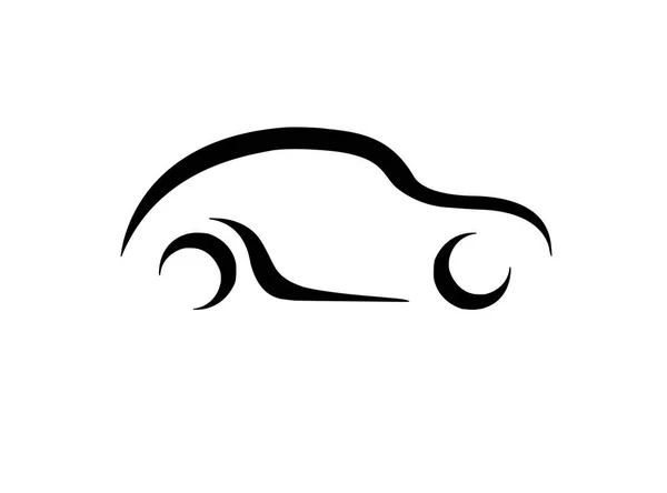 Чорний Плоский Спортивний Автомобіль Значок Білому Тлі — стокове фото