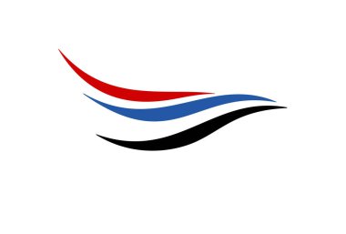 Dalganın renkli düz logo tasarımı.