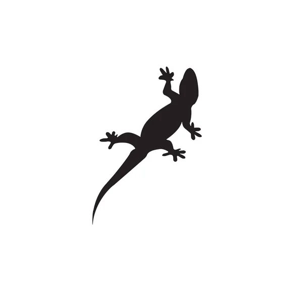 Icono Plano Negro Gecko Sobre Fondo Blanco — Foto de Stock