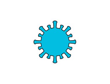 Beyaz arkaplanda Coronavirus mavi simgesi.