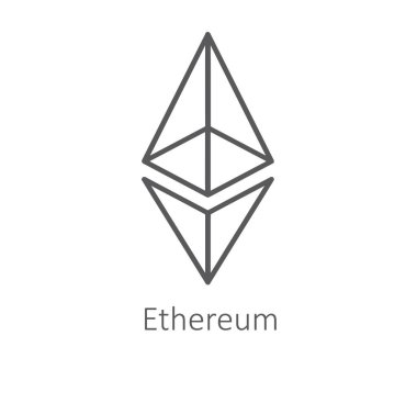Beyaz arkaplanda Ethereum yassı simgesi.