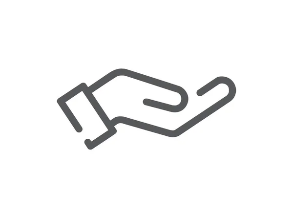 Черный Плоский Значок Руки Изолирован Белом Фоне — стоковое фото