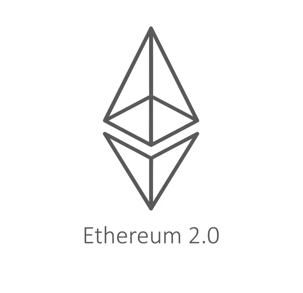 Иконка Ethereum Белом Фоне — стоковое фото