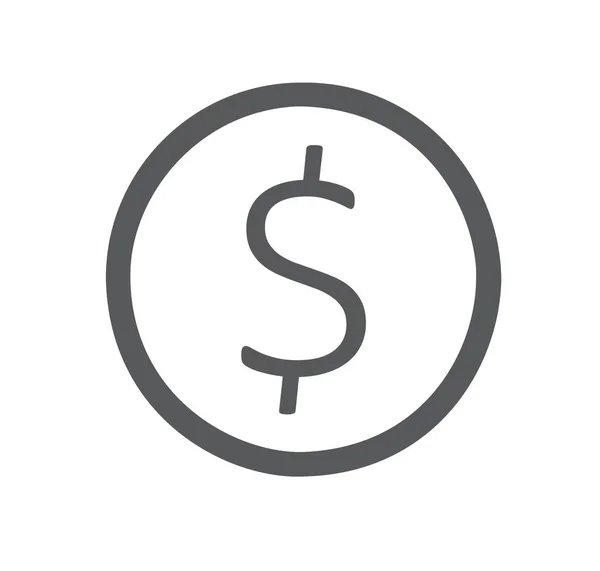 Dolar Płaska Ikona Izolowana Białym Tle — Zdjęcie stockowe