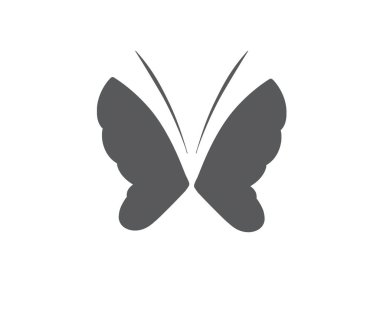 Beyaz arkaplanda siyah düz kelebek simgesi.